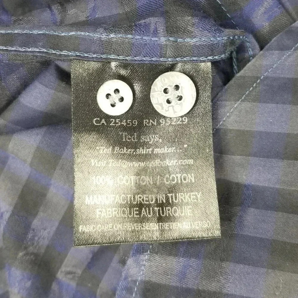 Ted Baker Men's Shirt Size 3 (US Medium) Striped - Picture 10 of 10